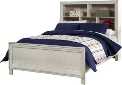 Riverwood Whitewash Full Bookcase Bed