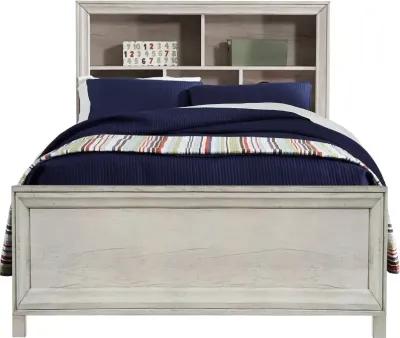 Riverwood Whitewash Full Bookcase Bed