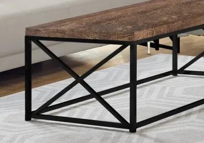 Industrial Brown Coffee Table with Black Base - Lewiston