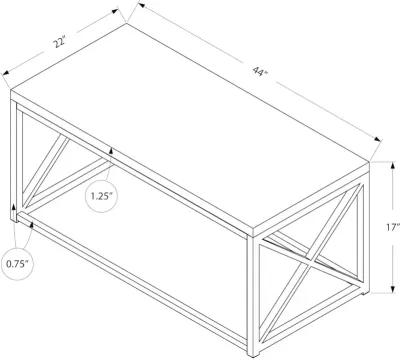 Industrial Brown Coffee Table with Black Base - Lewiston