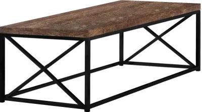 Industrial Brown Coffee Table with Black Base - Lewiston