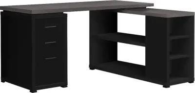 Modern Black and Gray Right Facing Desk