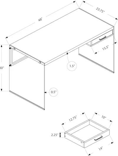 Brown Wood and Glass Computer Desk