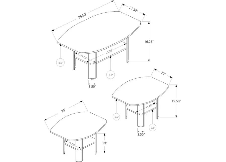 Traditional Cherry 3 Piece Occasional Table Set