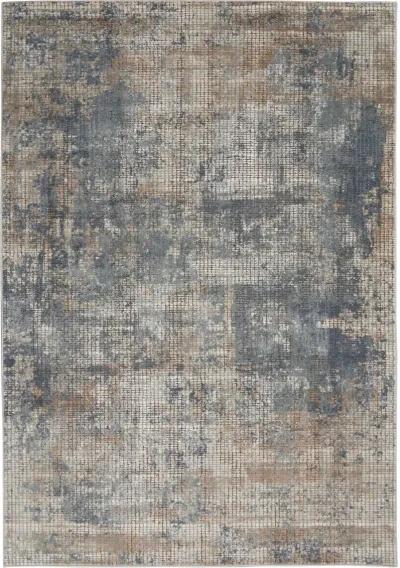 Quarry 5 x 7 Blue and Beige Area Rug