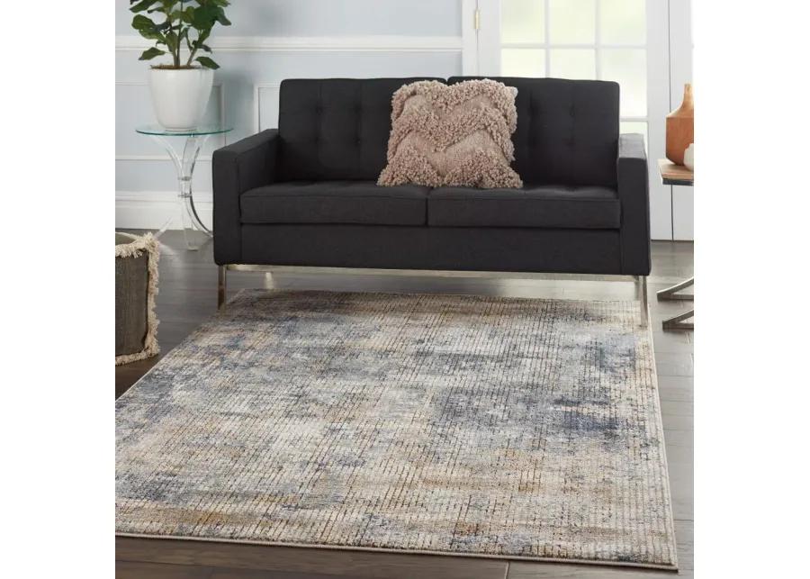 Quarry 8 x 10 Blue and Beige Area Rug