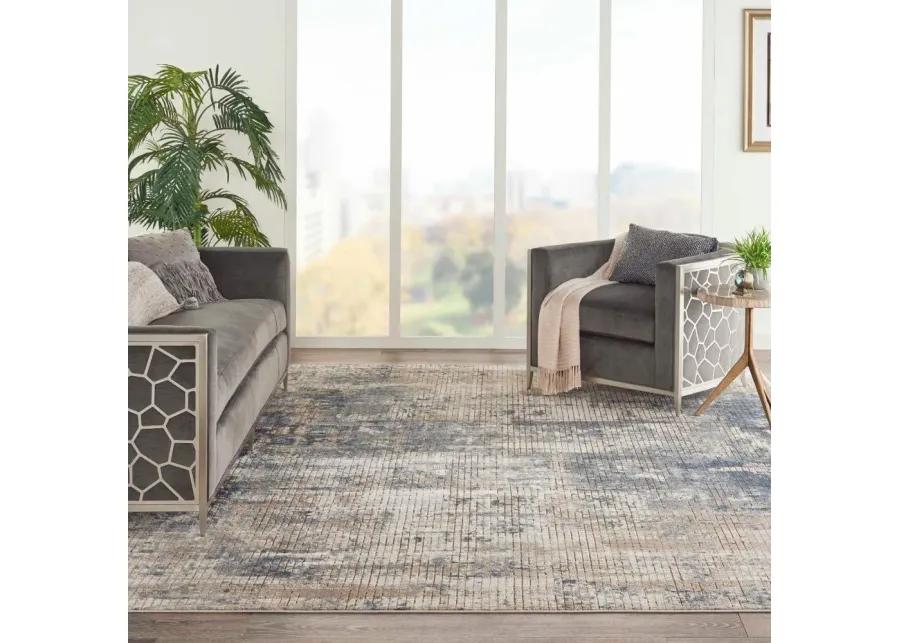 Quarry 8 x 10 Blue and Beige Area Rug