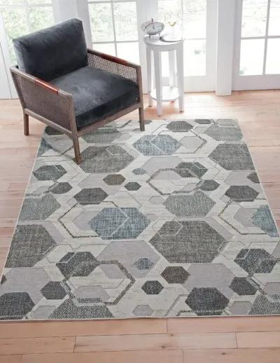 Napa 8 x 11 Gray Hexagon Area Rug