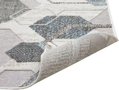 Napa 8 x 11 Gray Hexagon Area Rug