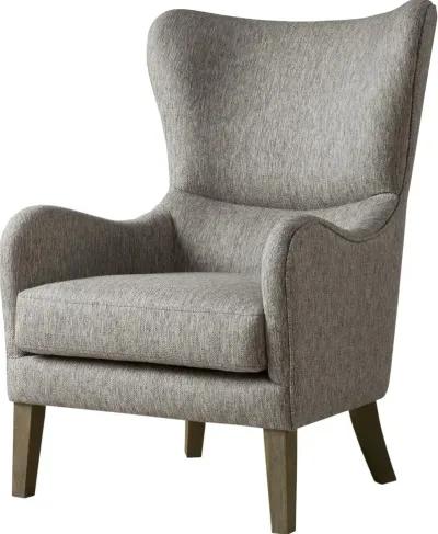 Arianna Gray Swoop Wing Accent Chair