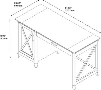 Mayfield White Single Pedestal Desk - Bush Furniture