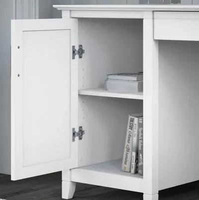 Mayfield White Single Pedestal Desk - Bush Furniture