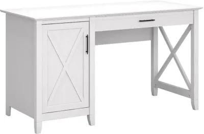 Mayfield White Single Pedestal Desk - Bush Furniture