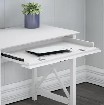 Mayfield White Single Pedestal Desk - Bush Furniture