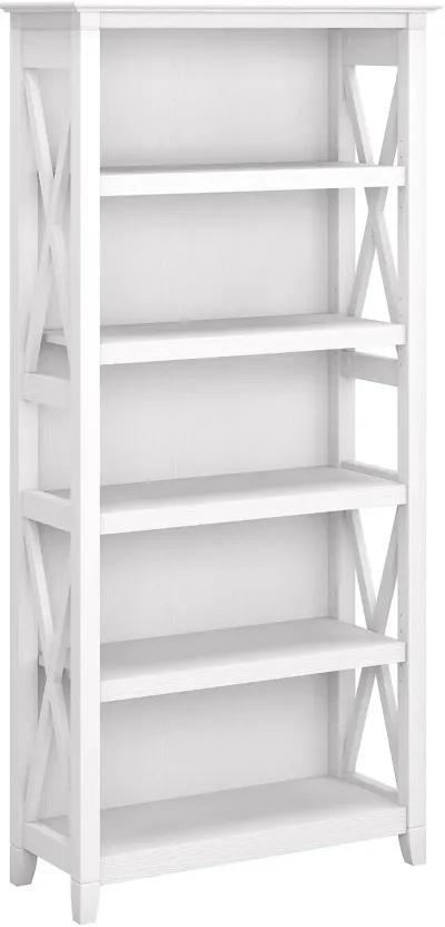 White 5-Shelf Bookcase - Bush Furniture