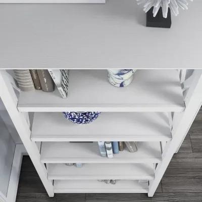 White 5-Shelf Bookcase - Bush Furniture