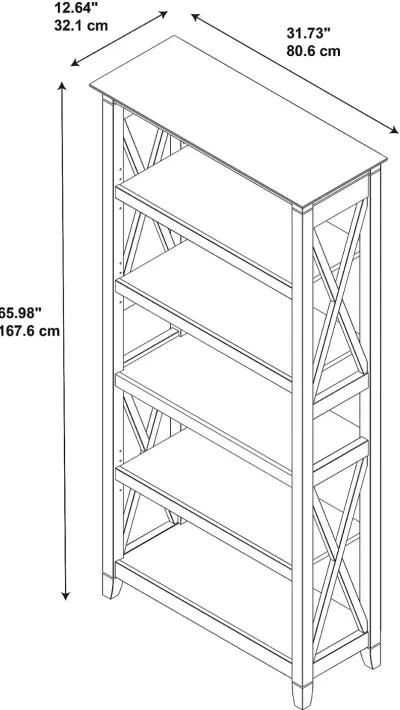 White 5-Shelf Bookcase - Bush Furniture