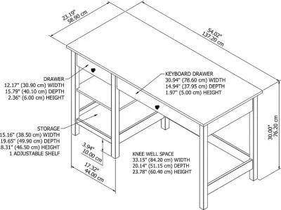 White and Gray Open Storage Desk - Bush Furniture