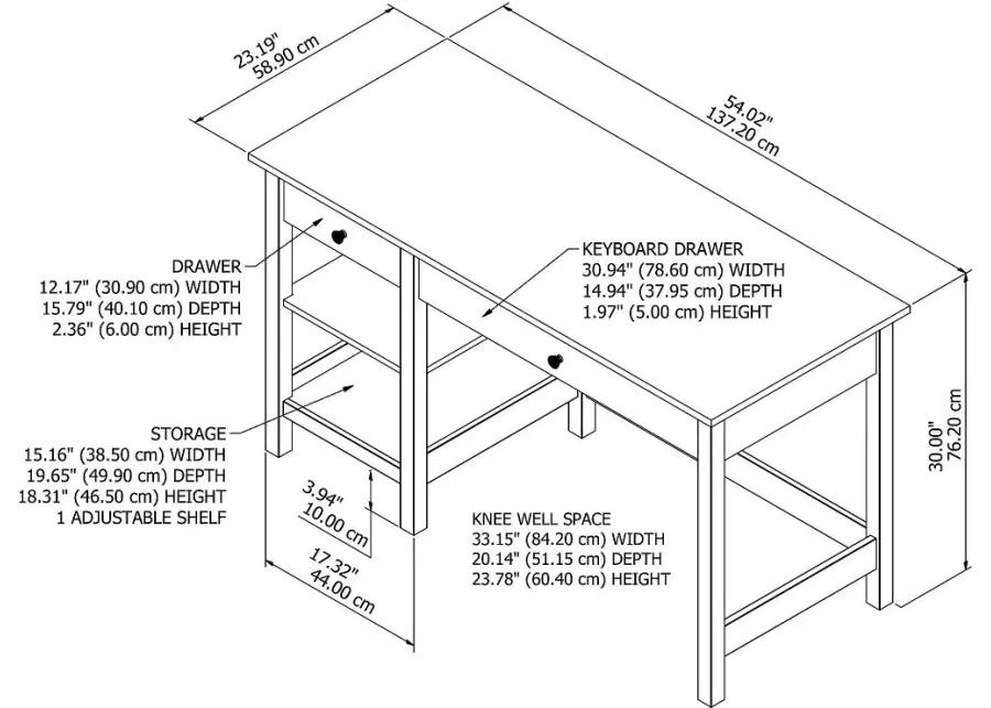 White and Gray Open Storage Desk - Bush Furniture