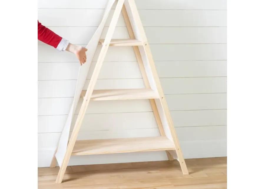 Sweedi Natural White Cotton and Pine Teepee Shelving Unit - South...