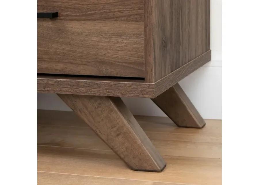 Modern Walnut Brown Nightstand - South Shore