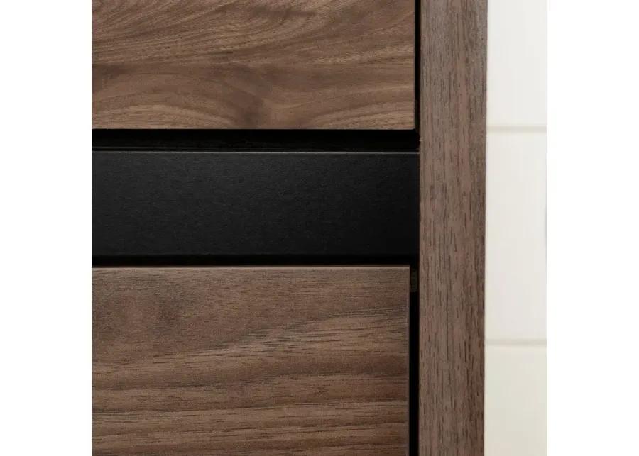 Modern Walnut Brown Nightstand - South Shore