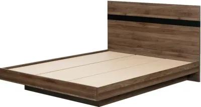 Modern Walnut Brown Queen Platform Bed - South Shore