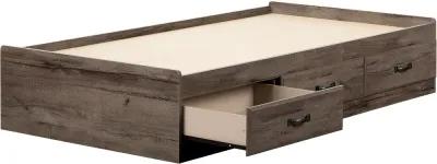 Ulysses Brown Oak Twin 3-Drawer Mates Bed - South Shore