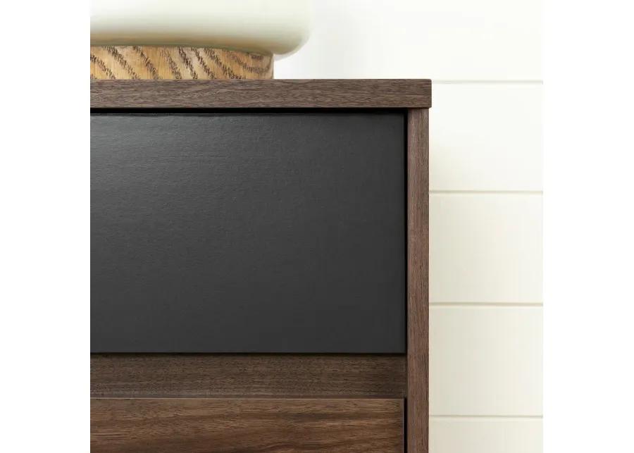 Modern Walnut and Charcoal Chest of Drawers - South Shore