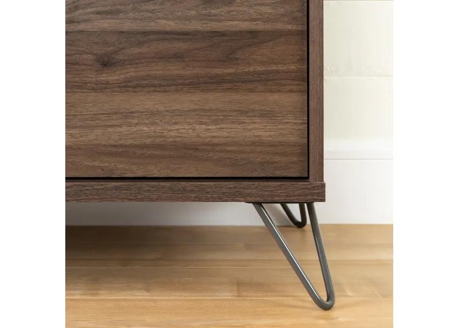 Modern Walnut and Charcoal Chest of Drawers - South Shore