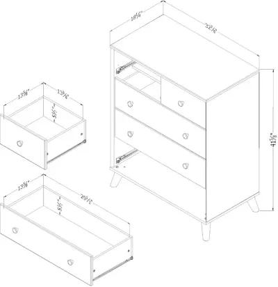 Yodi Modern Soft Elm and White Chest of Drawers - South Shore