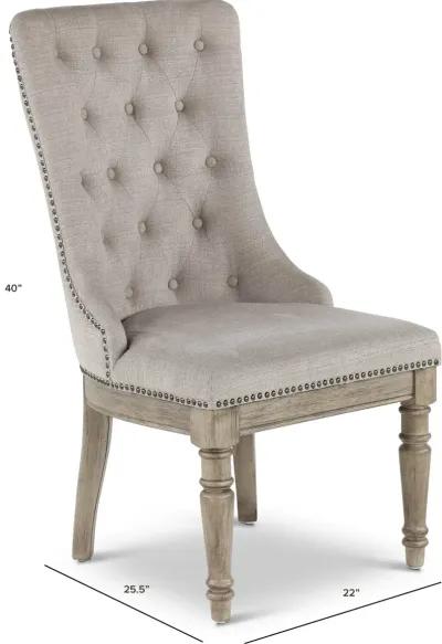 Madison Ridge Gray Tufted Upholstered Dining Chair