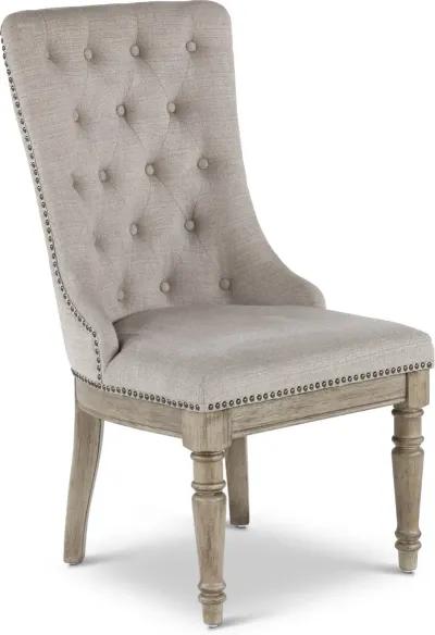 Madison Ridge Gray Tufted Upholstered Dining Chair