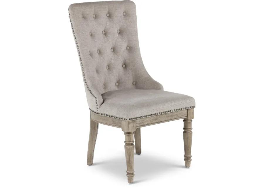 Madison Ridge Gray Tufted Upholstered Dining Chair