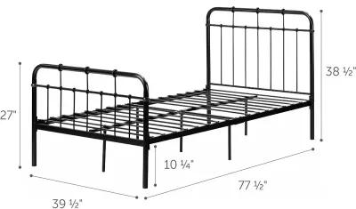 Cotton Candy Black Twin Metal Bed - South Shore