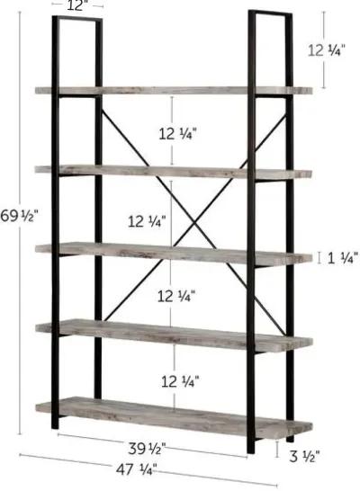 Gimetri Driftwood Gray 5-Shelf Shelving Unit - South Shore