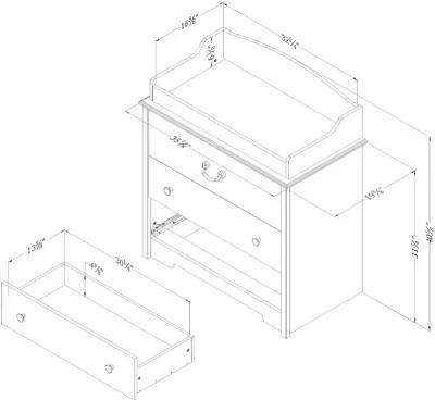 Navali Seaside Pine Changing Table - South Shore