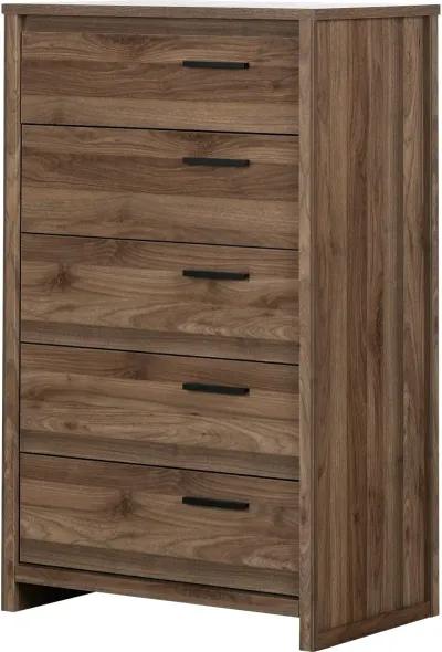 Modern Natural Walnut Chest of Drawers - South Shore