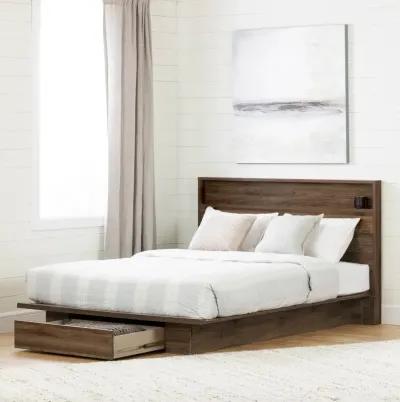 Lensky Modern Natural Walnut Queen Platform Bed - South Shore