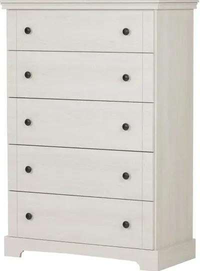 Lilak Cottage Winter Oak White Chest of Drawers - South Shore