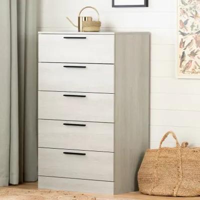 Winter Oak White Chest of Drawers - South Shore