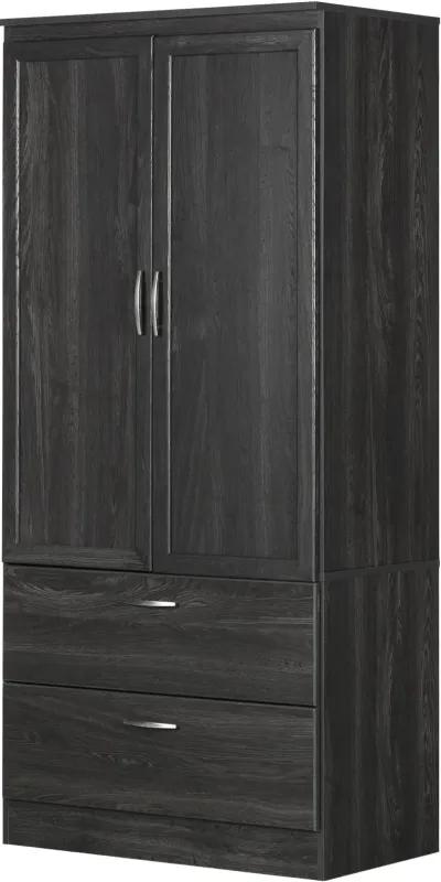 Contemporary Gray Oak Wardrobe Armoire - Acapella