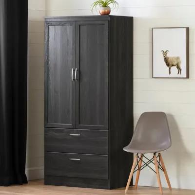 Contemporary Gray Oak Wardrobe Armoire - Acapella