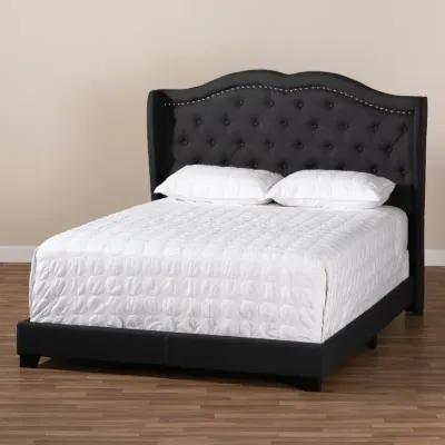 Contemporary Charcoal Gray Upholstered King Bed - Lainey