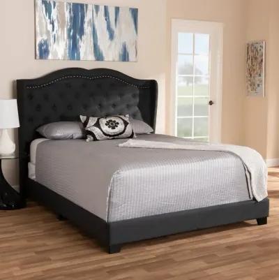 Contemporary Charcoal Gray Upholstered King Bed - Lainey