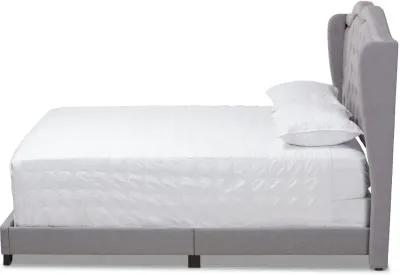 Contemporary Light Gray Upholstered Queen Bed - Lainey