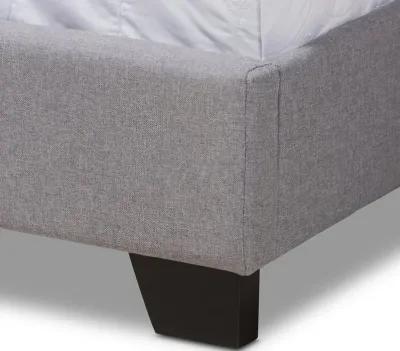 Contemporary Light Gray Upholstered Queen Bed - Lainey