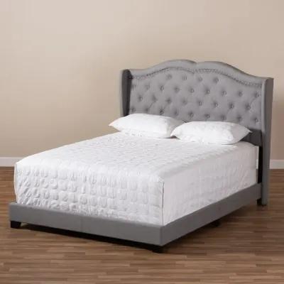 Contemporary Light Gray Upholstered Queen Bed - Lainey