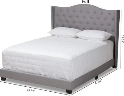 Contemporary Light Gray Upholstered Full Bed - Natasha