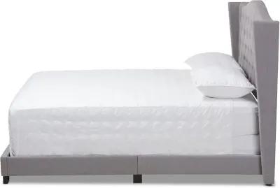 Contemporary Light Gray Upholstered Full Bed - Natasha